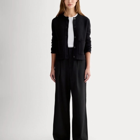 Everlane The Draper Pleated Pant in Buttersmooth (Regular) - Black Size 6 - Picture 1 of 4
